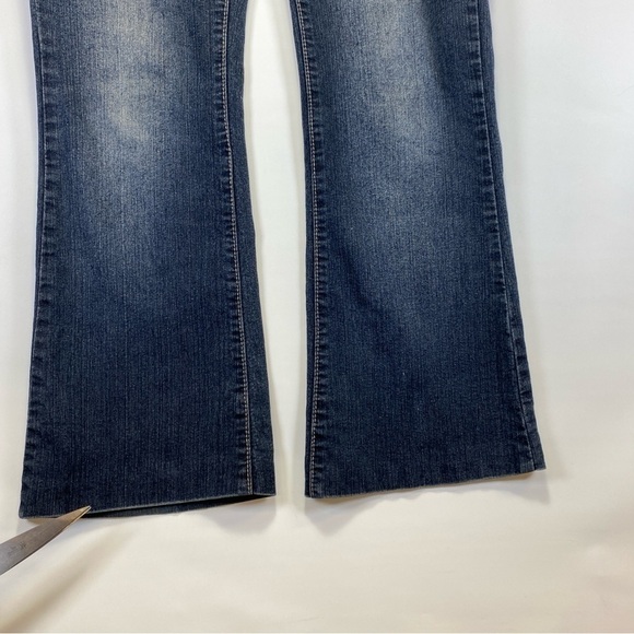 VINTAGE Bongo Jeans Womens Size 7 Blue Low Rise Button Zip Flared Denim Y2K - Picture 3 of 10